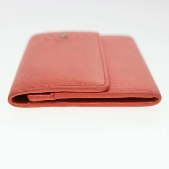 CHANEL Camelia Card Case Leather Pink CC Auth bs4704 - Picture 3 of 16